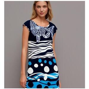 Star India Womens Nautical Shift Dress Medium Novelty Coastal Beachy Festival